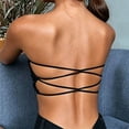 thumbnail image 5 of Jinhomg Women Bandeau Bra Padded Strapless Bralette Bra Seamless Bandeau Tube Top Bra Black Free Size, 5 of 7