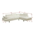 thumbnail image 2 of Modern White Faux Leather Sectional Sofa Chaise Set with Flip Up Headrest, 2 of 2