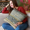 thumbnail image 2 of Plutus Brands Blue Plutus Ancient Border Luxury Throw Pillow 26 in x 26in, Double Sided 26" x 26", 2 of 9
