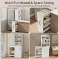thumbnail image 4 of CATLK 70.87" Tall Kitchen Pantry Cabinet - Modern Wooden Display Case with Pull-Out Shelf & Glass Doors for Dining Room & Office, White, 4 of 7