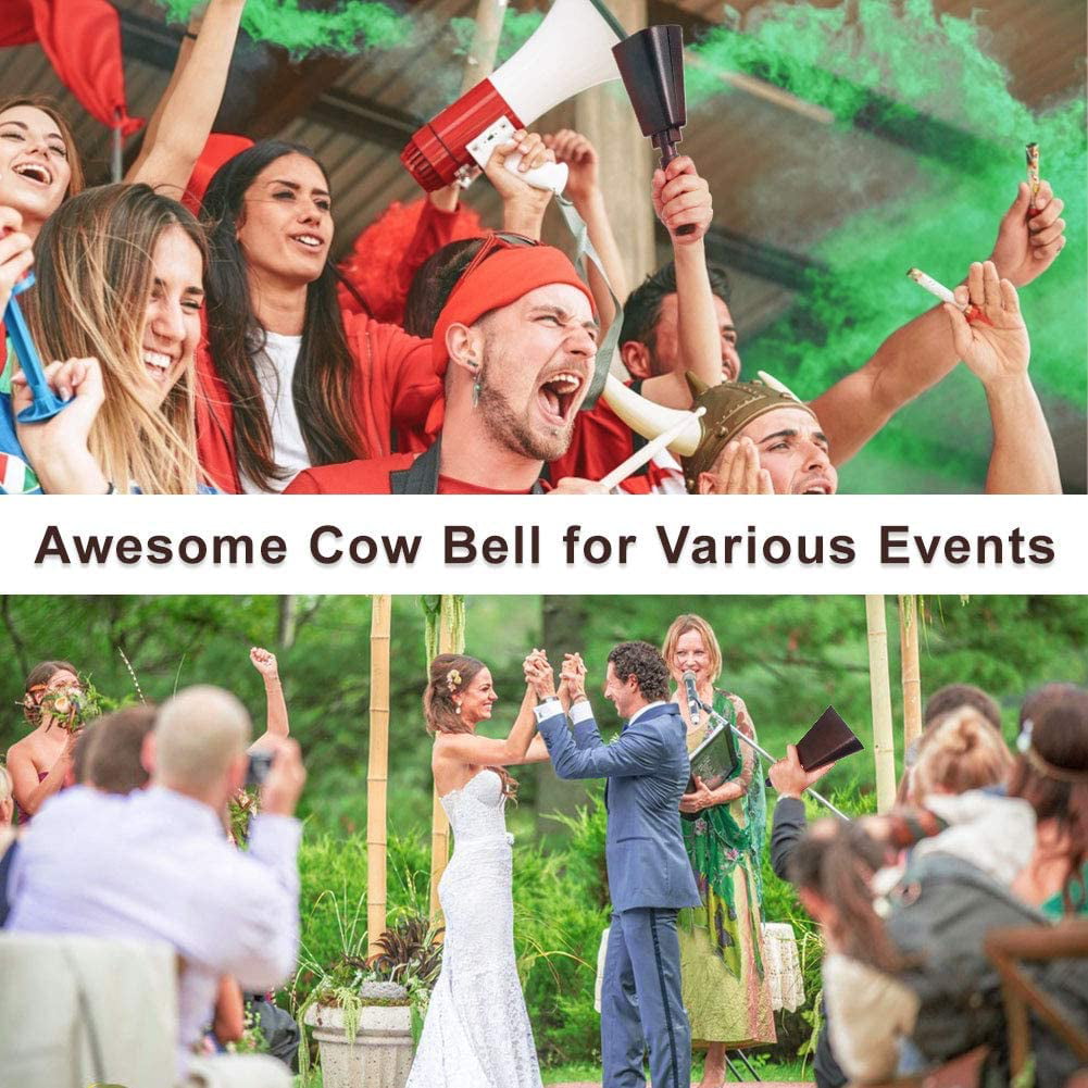 Black Cow Bell Large Cow Bells Noise Makers For Football Games Cheering Bell Ohuhu 10 Inch Steel Sports Cowbell with Handle 