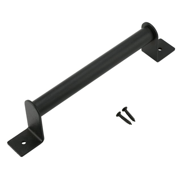 Manija para puerta de gabinete, manija para puerta de granero, manija negra de acero al carbono resistente para puertas corredizas de granero Herrajes para puertas corredizas de madera para puertas co