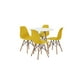 thumbnail image 1 of Comedor Alterego Redondo Blanco con 4 Sillas Amarillas, 1 of 2