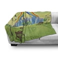 thumbnail image 3 of Cartoon Soft Flannel Fleece Throw Blanket, Kids Nursery Design Park Bench Hills Apartments Rainbow Beams Flowers Art Print, Cozy Plush for Indoor and Outdoor Use, 50" x 60", Multicolor, by Ambesonne, 3 of 6