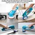 thumbnail image 2 of Cordless Electric Spin  with 6 Brush Heads & 2 Rechargeable , Power  for Shower Tile Grout Tub Bathroom Cleaning, IPX7  Handheld, 2 of 6