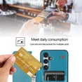 thumbnail image 3 of Design for Galaxy S24 5G Case with Credit Card Holder Slot PU Leather Wallet Phone Cases Stand Kickstand Durable Shockproof Protective Cover for Samsung S 24 Women Men 6.1 inch Blue, 3 of 13