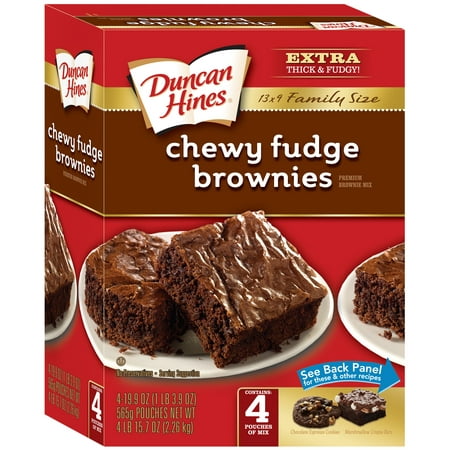 (20 Pouches) Duncan Hines Family Size Chewy Fudge Brownie Mix, 19.9
