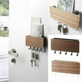 thumbnail image 5 of Clearance! Coat Rack Wall Mounted Shelf with Hooks & Baskets, Entryway Organizer Wall Shelf with 5 Coat Hooks and Cubbies, Solid Wooden Shelf with Hooks - Hang Coats, Towels, Hats, Keys, 5 of 6