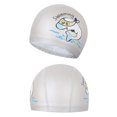 thumbnail image 4 of Gorro de baño de PU para niños, niñas y niños, gorros de natación impermeables, gorros protectores para los oídos, mantiene el cabello largo seco, entrenamiento y carreras Sincero Hogar, 4 of 6
