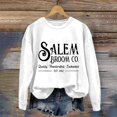 thumbnail image 2 of Salem Broom Sweatshirt for Women, Funny Fall Halloween Sweatshirts, Salem Broom Graphic Pullover Long Sleeve Vintage Shirts Fall Outfits Daily Wear Holiday Loungewear, White S, 2 of 4