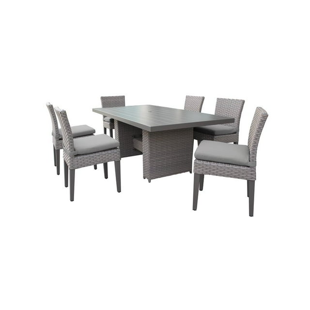 Table de Salle à Manger Rectangulaire en Patio Extérieur Monterey avec 6 Chaises Sans Bras