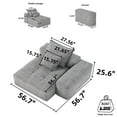 thumbnail image 4 of Demi Bonn 56" Modern Oversized Modular Sectional Sofa for Living Room, Chenille Fabric Couch with Cushion, 2 Plush Pillows, No Assembly Needed, Black, 4 of 8