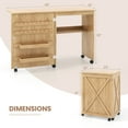 thumbnail image 3 of Gymax Folding Sewing Table w/ Compact Design Storage Shelf 2 Trays & 18 Pegs Natural, 3 of 10