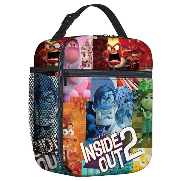 For Inside Out Movie Theme Insulated Lunch Bag,Portable Reusable Lunch Tote Box,8.66x4.33x10.24 inch with Mesh Side Pocket for Unisex Picnic,Camping,Trips
