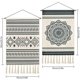 thumbnail image 5 of Tapiz tejido de 2 uds. Tapices de Mandala bohemio tapiz de arte geométrico tapiz gris oscuro colgante de pared para apartamento, dormitorio, 5 of 5