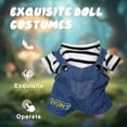 thumbnail image 4 of 17cm Doll Clothes, 2 Piece Set Colorful T-Shirt+ with Overalls Outfit (NO Doll), 4 of 5
