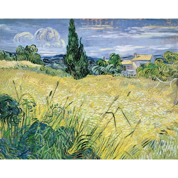 van Gogh "Landscape with Green Corn" (1889) Glossy Poster