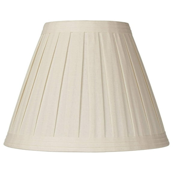 Creme Linen Medium Box Pleat Lamp Shade 7" Top x 14" Bottom x 11" High (Spider) Replacement with Harp and Finial - DyGTyX