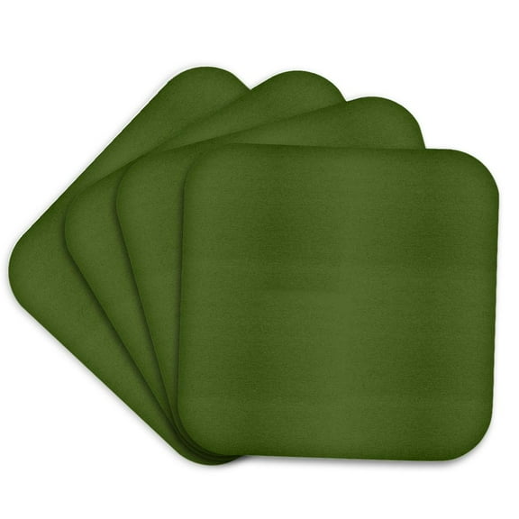 3dRose, Color dark olive green, Set of 4 Coasters - Soft