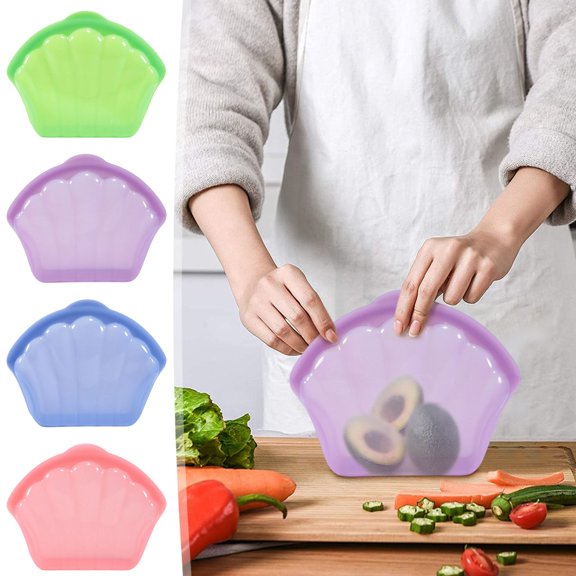Silicone Storage Bags Reusable Food Bags with Airtight Seal and Leakproof Design for Fresh Food Preservation and Easy Cleaning Perfect for Meal Prep and Kitchen Organization