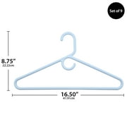 Mainstays Heavyweight Plastic Clothes Hangers, White, 9 Count, Strong Support for Coats & Suits