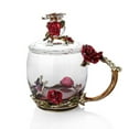 thumbnail image 4 of CAROOTU Enamel Coffee Tea Cup Mug 3D Rose Butterfly Glass Cups Wedding Gift, 4 of 6