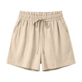 thumbnail image 6 of Womens Shorts Summer Casual Loose Elastic Waist Drawstring Comfy Lightweight Beach Shorts with Pockets, 6 of 8