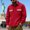 Red, variant on Men's Wool Blend Overcoat – Solid Color Single Long Winter Coat With Pockets Jacket