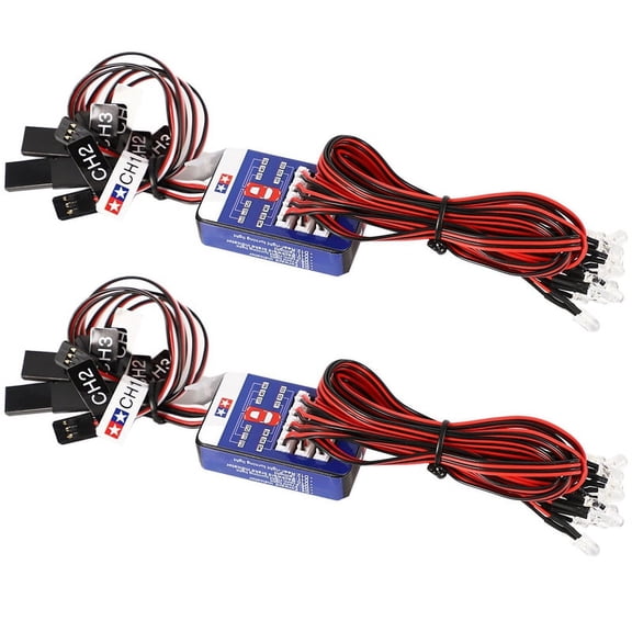 2X 12 LED Lighting Kit Steering Brake Simulation Flash Light for 1/10 Scale Models RC Car Yokomo AXIAL