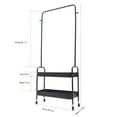 thumbnail image 3 of Clothing Rack Garment Rack Clothes Hanger Rolling Base w/ 2 Metal Basket Retail, 3 of 11