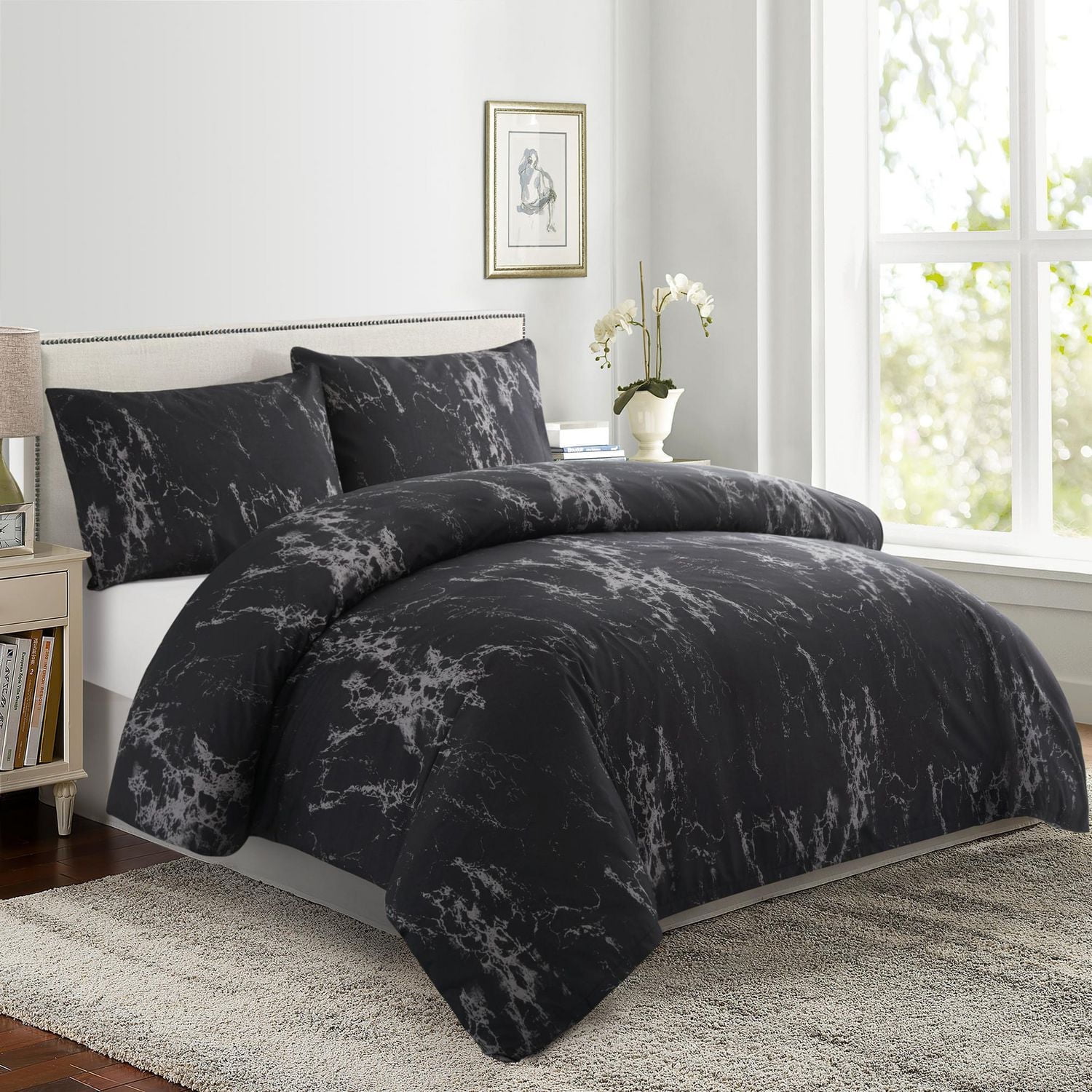 Marina Decoration Ultra Soft Silky Zipper Rich Printed Rayon from Bamboo All Season Duvet Cover Set with Pillowcases