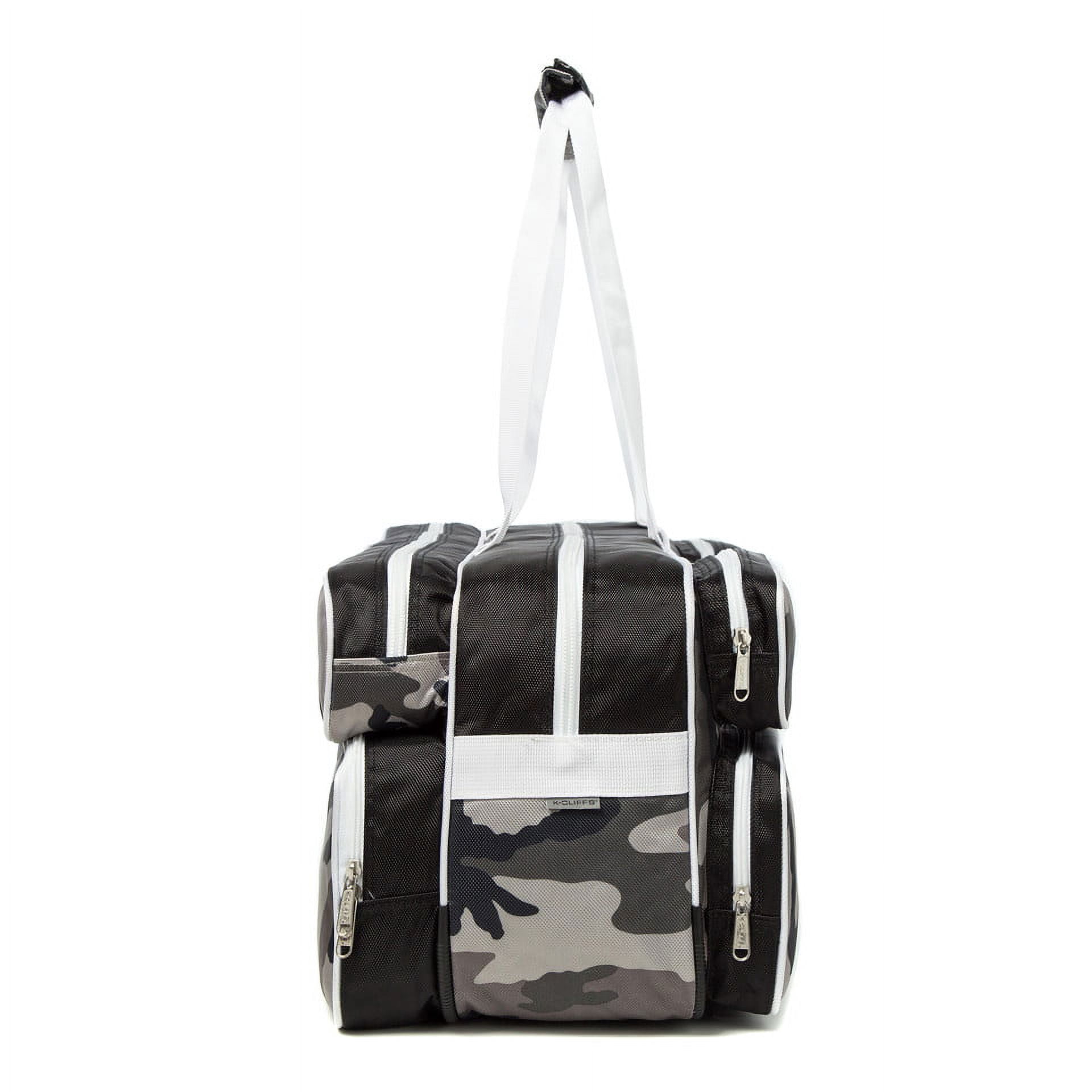 High Quality Tennis Bag Heavy Duty Racket Duffle Badminton Racquet Duffel Ballistic Nylon Squash Gear Tournament Duffle Bags with Shoe Compartment & 2 Water Bottle Pockets Snow Camouflage