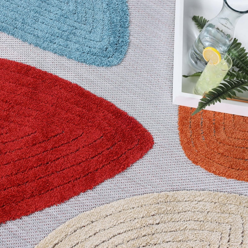 Superior Tulip Modern Geometric Indoor Outdoor Area Rug, 10' x 14', Multicolor