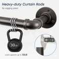 thumbnail image 2 of KoshiMe 1 Inch Grey Wrap-Around Curtain Rod, 144"-168" Heavy Duty Industrial Curtain Rods for Windows, Mount Wall or Ceiling,Easy Install, 2 of 7