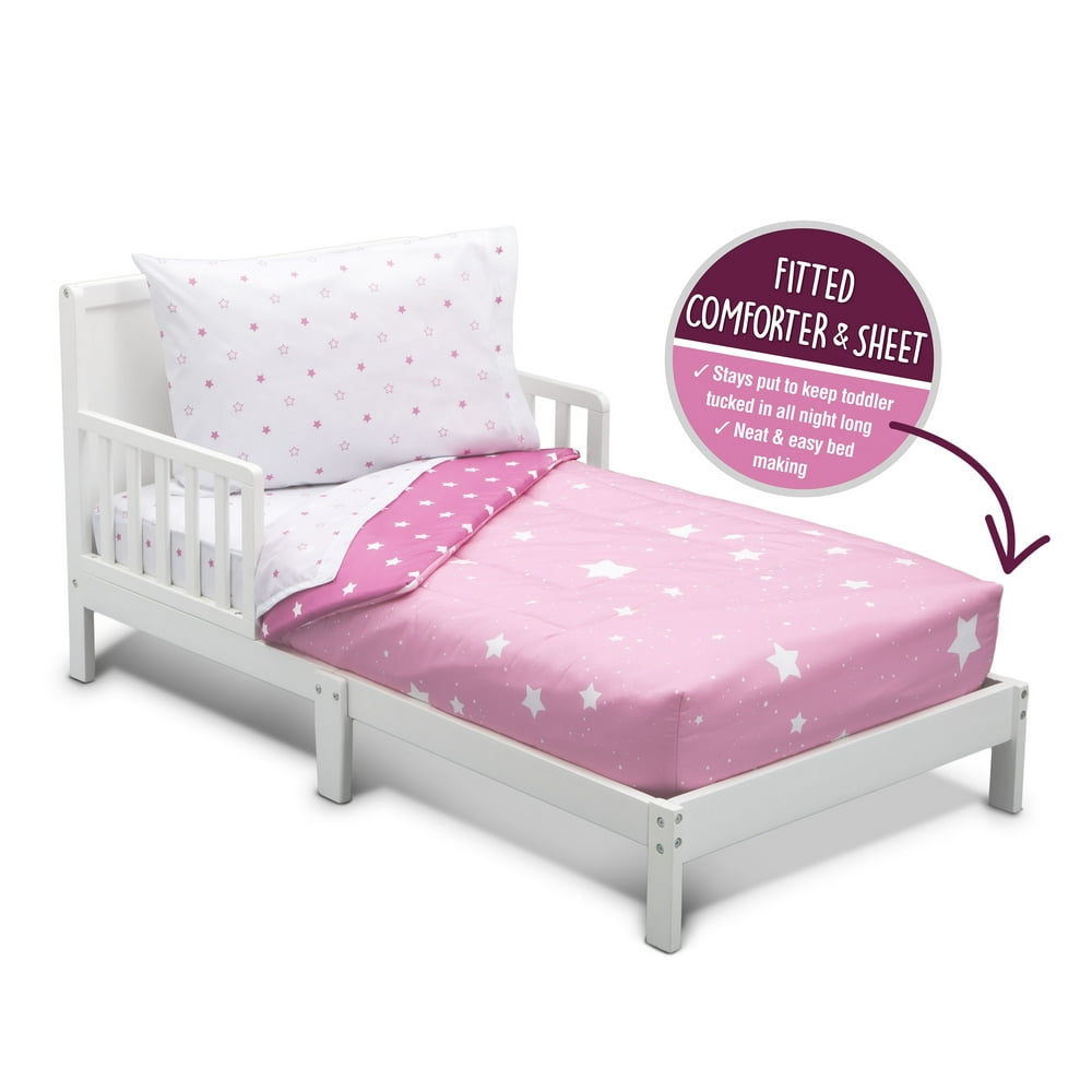 Delta Children Toddler Bedding Set Girls 4 Piece Collection Fitted