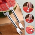 thumbnail image 4 of 2-in-1 Stainless Steel Fruit Cutter, Upgraded Watermelon Slicer, Dual Head Fruit Forks for Home, Kitchen, Camping (1PCS), 4 of 6