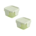 thumbnail image 1 of Oleegame 2PC Produce Storage Mini Plastic Food Storage Containers With Lids Small Airtight Containers Square School Lunch Containers For Children Leftover Food Containers Green, 1 of 4