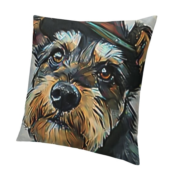 BANET Schnauzer Dog Pattern Polyester Throw Pillow Cover Car Sofa Cushion Cover Pillowcases Home Decor 12x12in