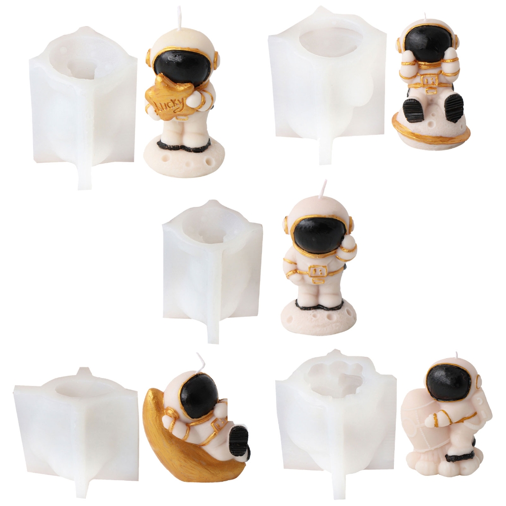Space Man Figurine Silicone Candle Molds for Epoxy Resin Astronaut Silicone Candle Molds for Candle Home Decoration