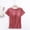 Red, variant on DuoJiaJ Women Built-in Bra T Shirt Top Short Sleeve Round Neck Basic Tees Casual Fitted Going Out Tops Blue L