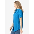 thumbnail image 2 of Woman Within Plus Size Petite Short-Sleeve Button Down Seersucker Shirt, 2 of 6