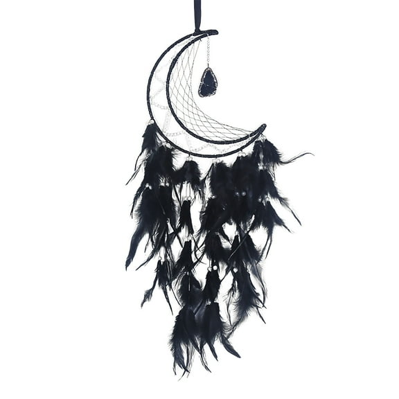 LLDYYDS Moon Dream Catcher with Fairy Lights-Handmade Colorful Feather Turquoise Pendant Beads Wall Hanging Ornament for Kids