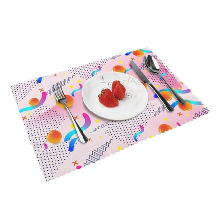 

Home Symphony Gradient Fluid Background Placemats Set Of 4 Washable Wipeable Place Mats Place Mats For Festival Parties Family Dinner (12 X 18inch)