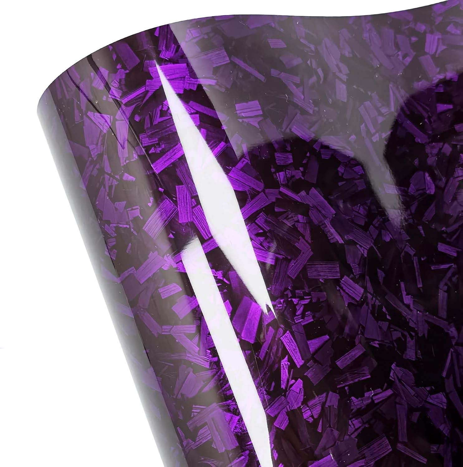 Carbon Fiber Vinyl Wrap Roll 50 cm x 150 cm Forged Gloss Finish Self-Adhesive Film for Car Auto Motorcycle Vehicle DIY Application