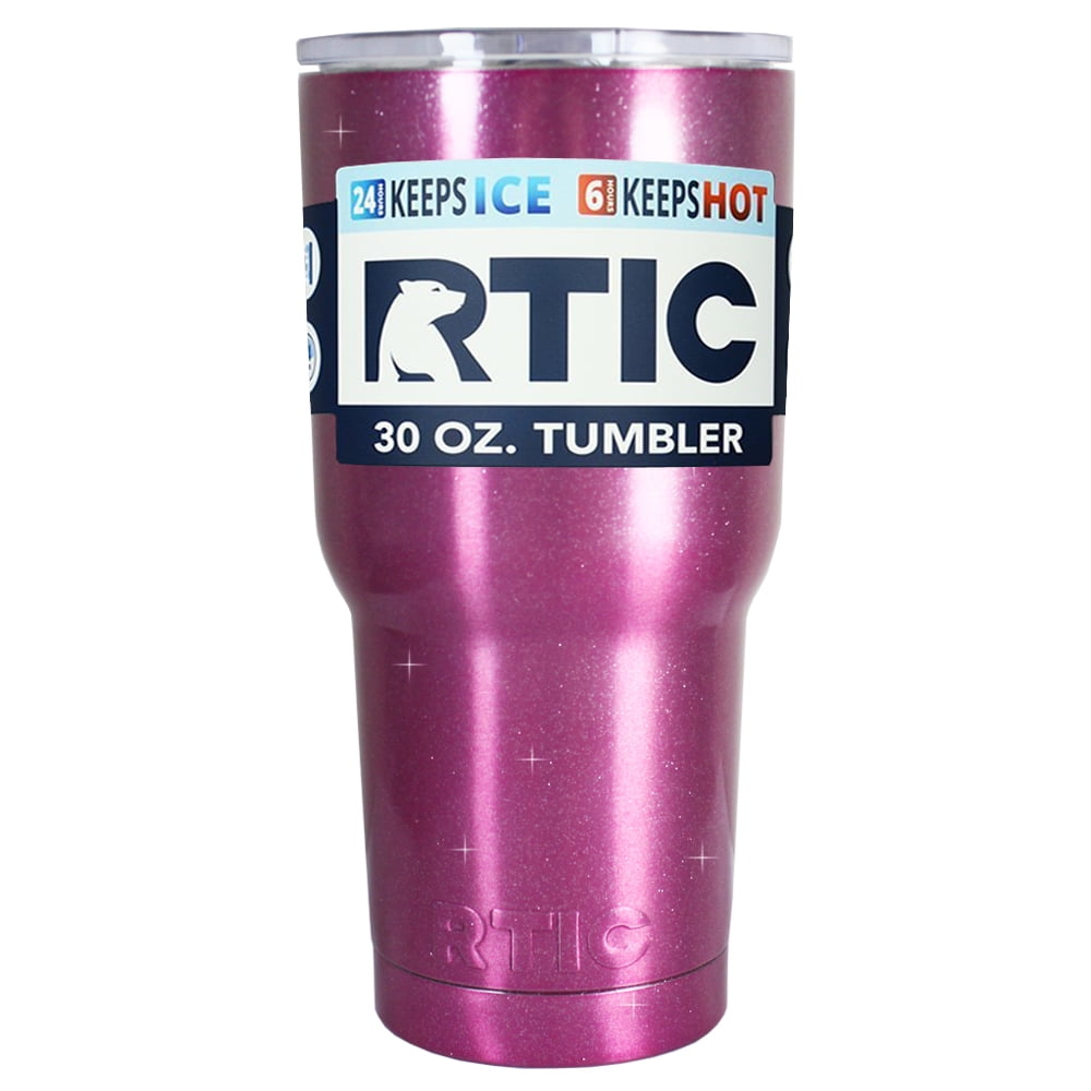 RTIC 30 oz Pink Princess Glitter Stainless Steel Tumbler Cup