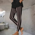 thumbnail image 5 of Elvqul Womens Casual Leggings Pants Striped High Waist Pants Athletic Workout Pink Leggings for Women, 5 of 9