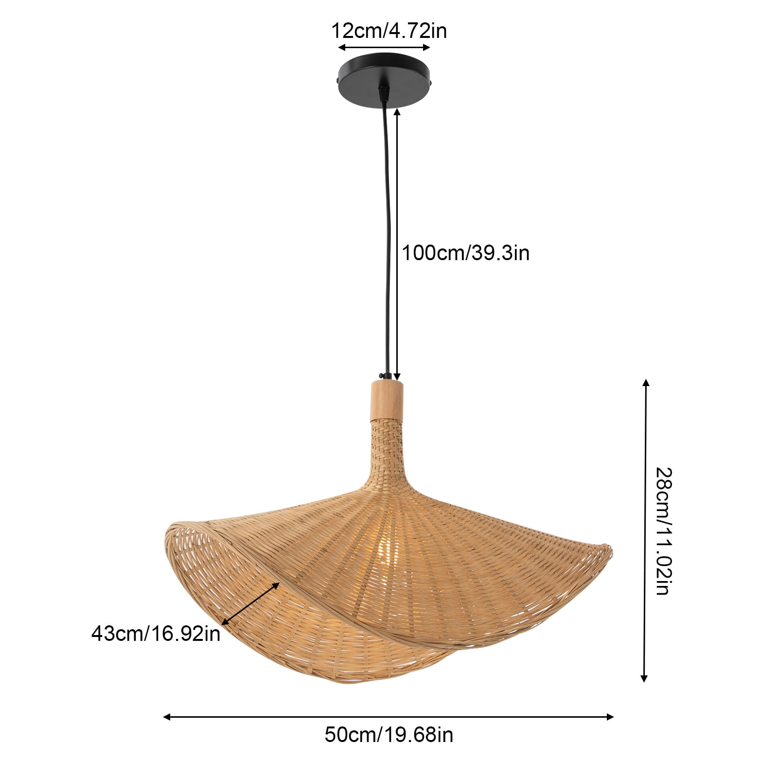 Pendant Light, Woven Hanging Light Fixtures, Ceiling Lamp for Dining Room Kitchen Entryway for the Dining Room, Kitchen Island, Living Room, Bedroom (Not Included Bulb)