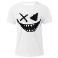 thumbnail image 4 of Blusas y camisas de manga corta con cuello redondo para hombre, blusas casuales de verano a la moda con cuello redondo y estampado para hombre., 4 of 4