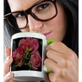 thumbnail image 2 of 3drose, Victorian Rose a Rose, 11oz Two-tone Green Mug, 2 of 6