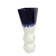 thumbnail image 2 of Decorative Ceramic Vase With Diamond Cut Base, Blue/White, 2 of 2